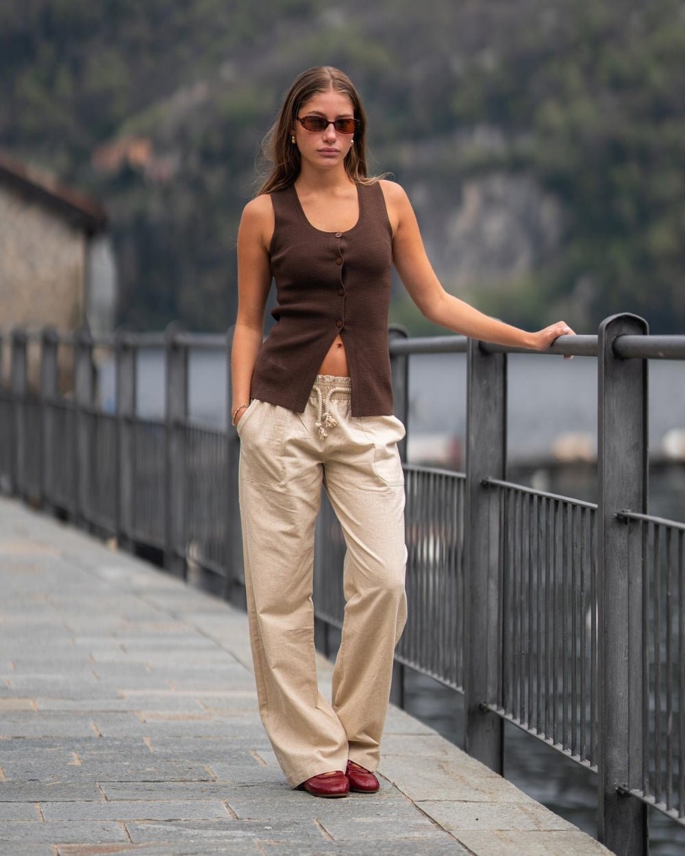 Knit top Brown | Skagen - clothing.dk